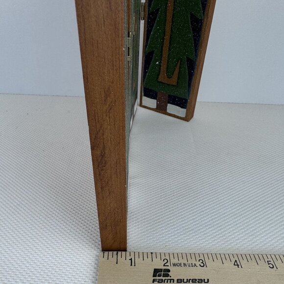 Vintage Wooden "Noel" 10" Tall Christmas Decor Hinged Panels Rustic Holiday - Picture 9 of 9